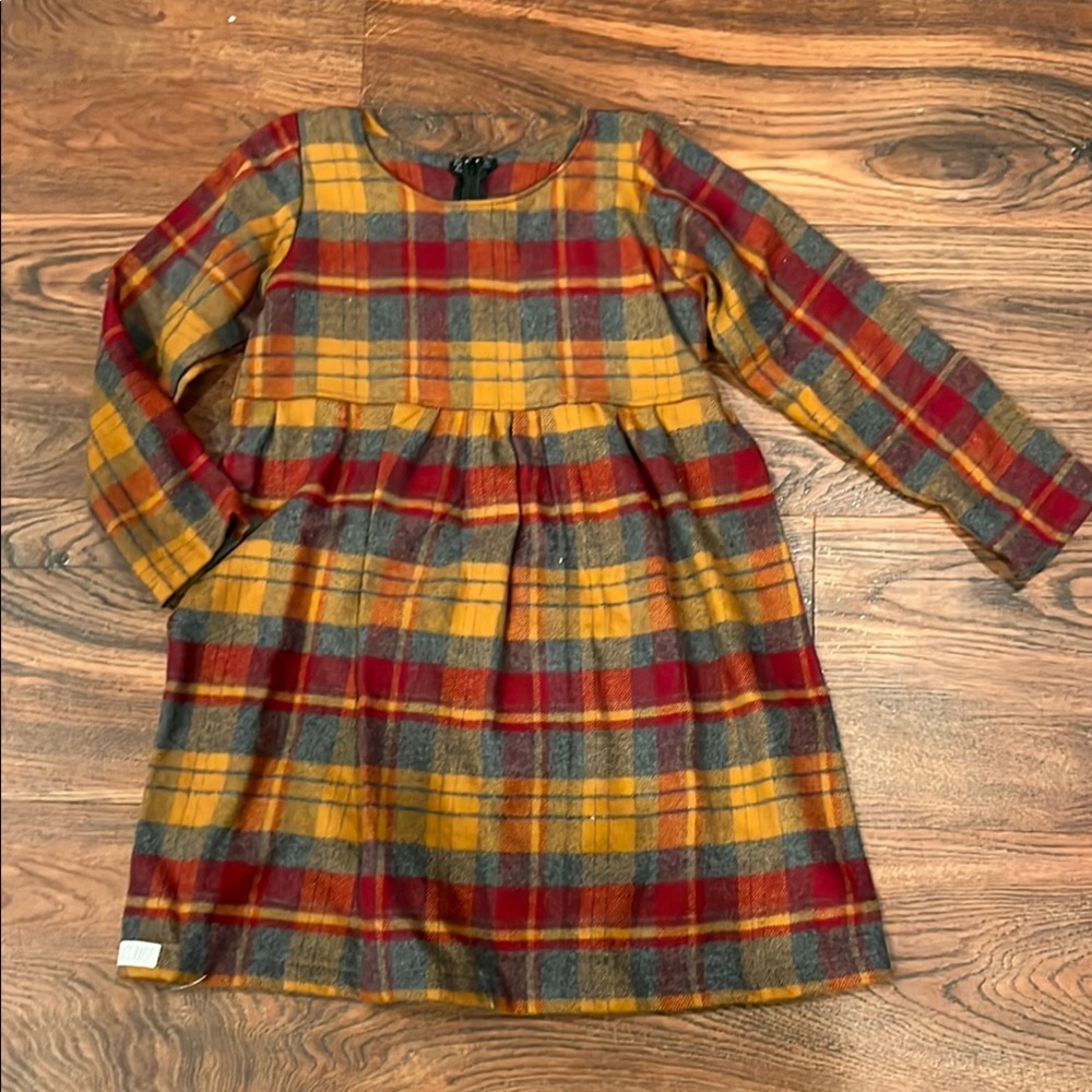 Thanksgiving girl size 7 flannel dress - long sleeve  Winter